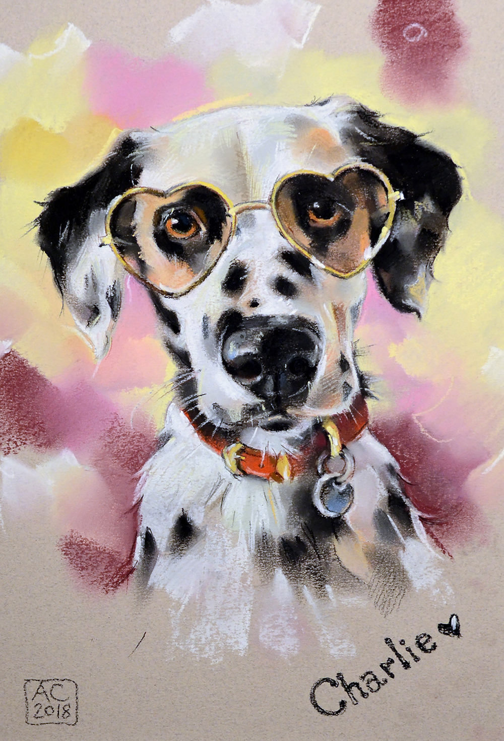 Забавный портрет далматина, портрет собаки